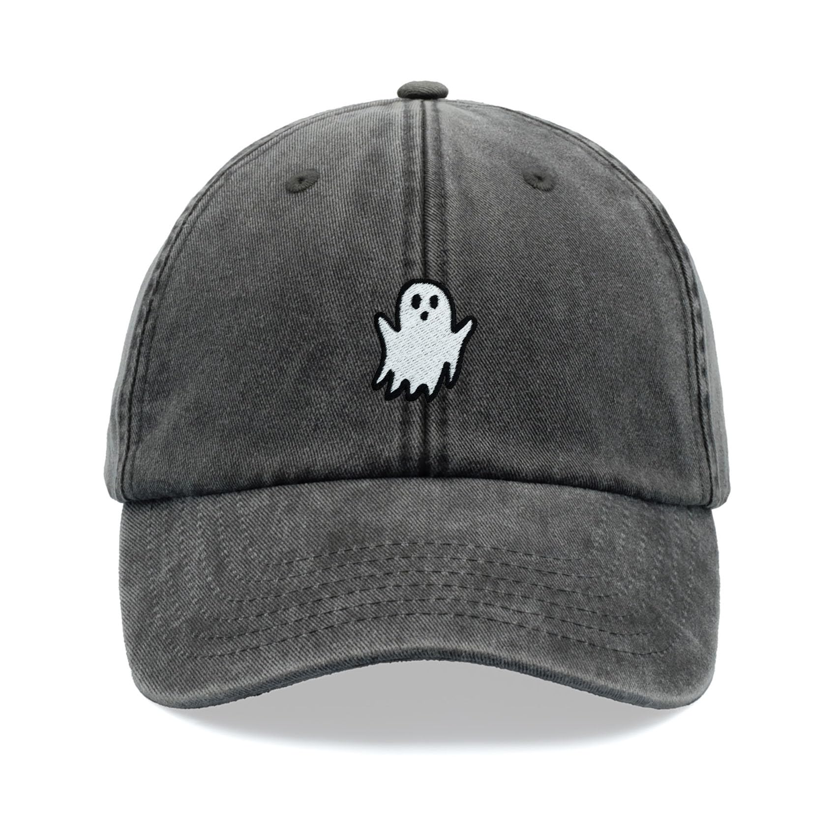 Ghost Baseball Cap Vintage Washed Unisex Dad Hat Adjustable Black