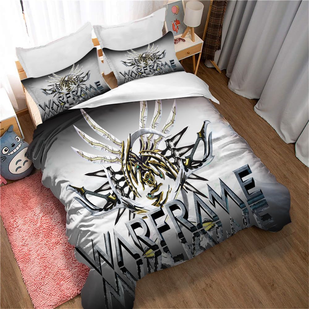 Warframe Egyptian Cotton Bedding Set Duvet Cover Set Soft Queen Size Bedsheet Quilt Cover (200x200cm(Double),Warframe 05)