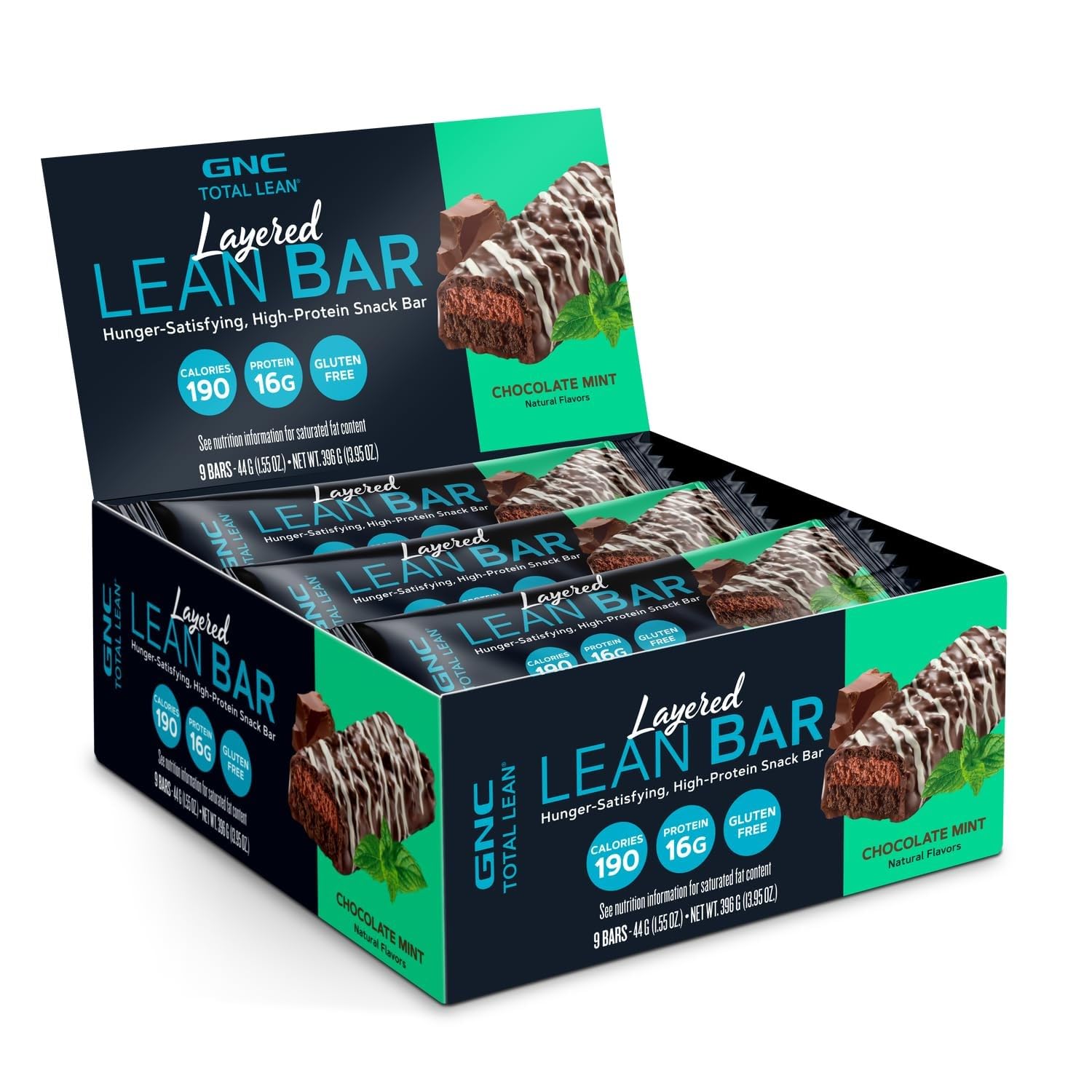 GNC Total Lean Layered Lean Bar - Chocolate Mint (9 Bars)