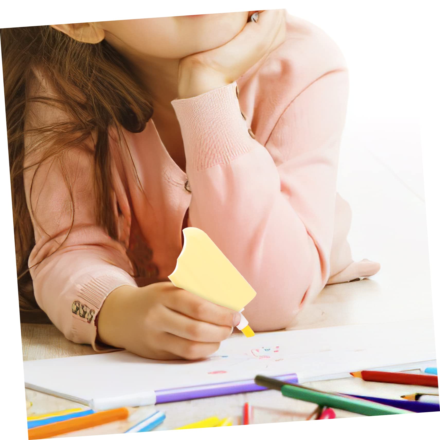 Lurrose 4 Set Di Pennarelli Evidenziatori Fluorescenti in Plastica Per Studenti Segnalibri Materiale Scolastico 6 Pezzi*4