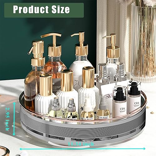 Miniatura 2 de Tocadiscos Lazy Susan de 360 grados para gabinete, estante giratorio de especias Lazy Susan, estante de almacenamiento de mostrador con base