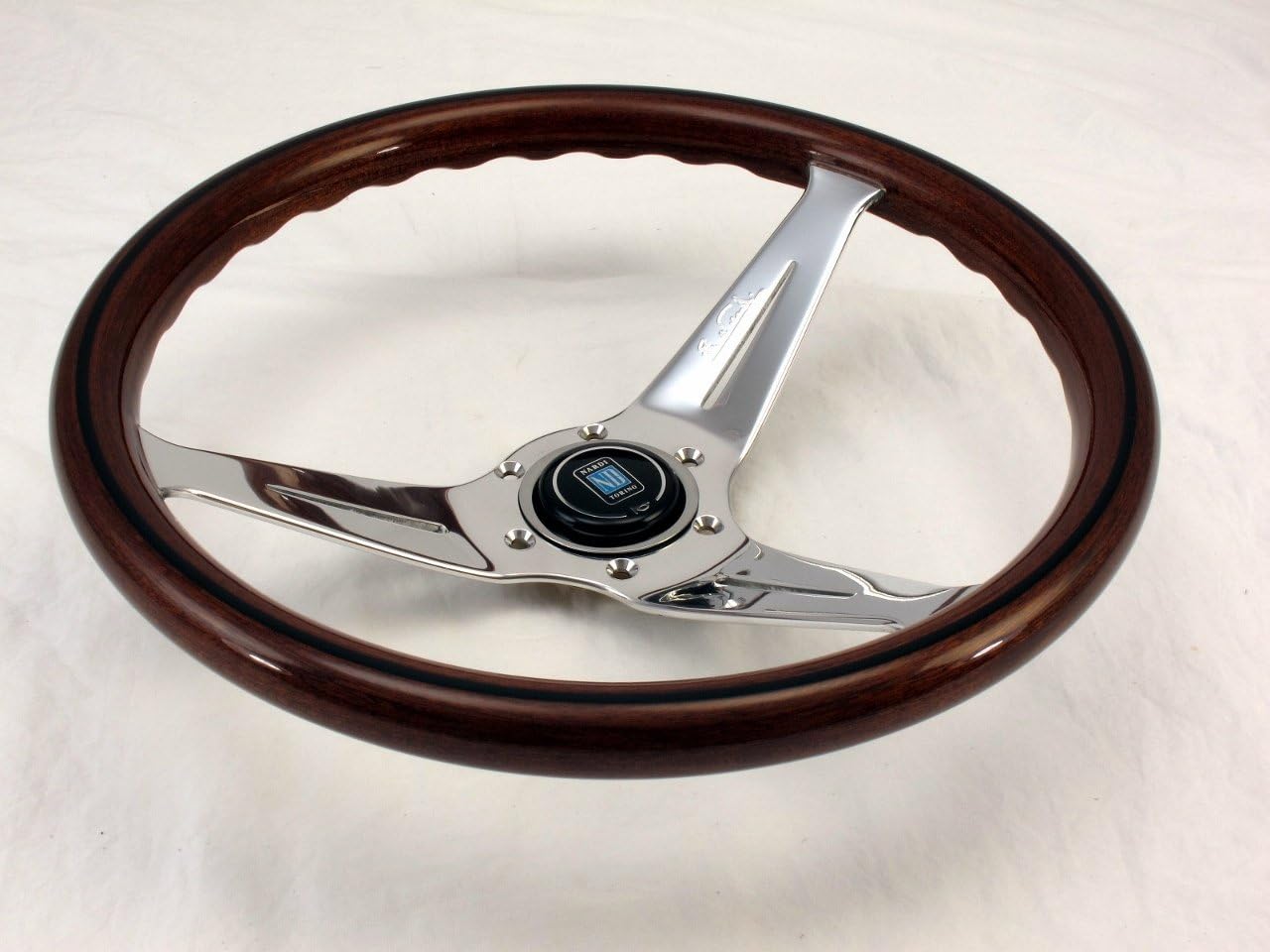 Nardi 5069.35.3000 Deep Corn Mahogany Wood Steering Wheel - Chrome Spokes