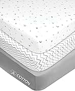 American Baby Company 3 Pack 100% Natural Cotton Fitted Mini Crib Sheets 38