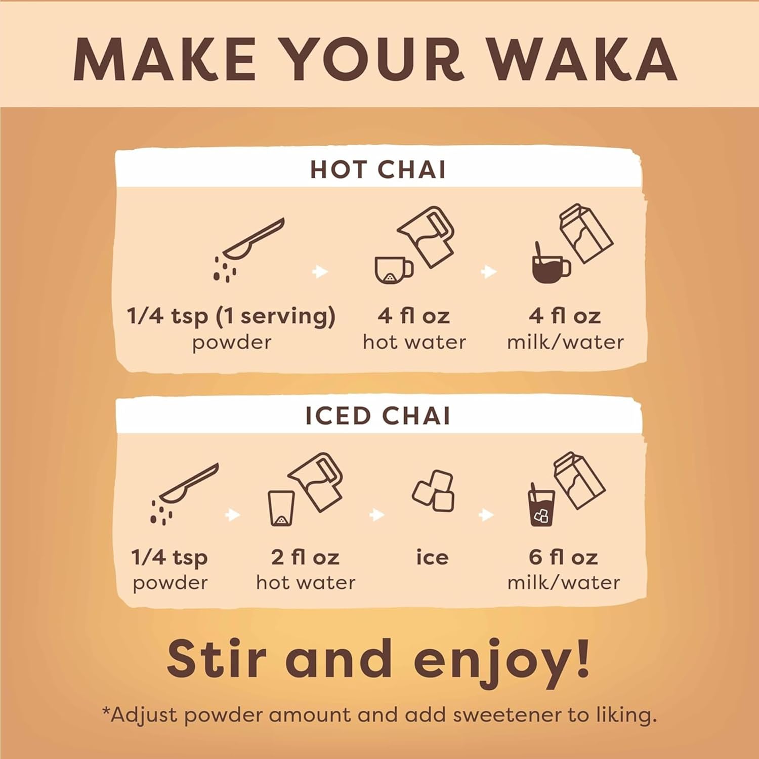 Waka Premium Instant Tea Bundle & Save — No Sugar Added & Unsweetened Concentrated Tea Powder (Decaf Tea, Chai Traditional, Chai Vanilla)