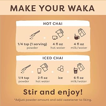 Waka Premium Instant Tea Bundle & Save No Sugar Added & Unsweetened Concentrated Tea Powder (Decaf Tea, Chai Traditional, Chai Vanilla)