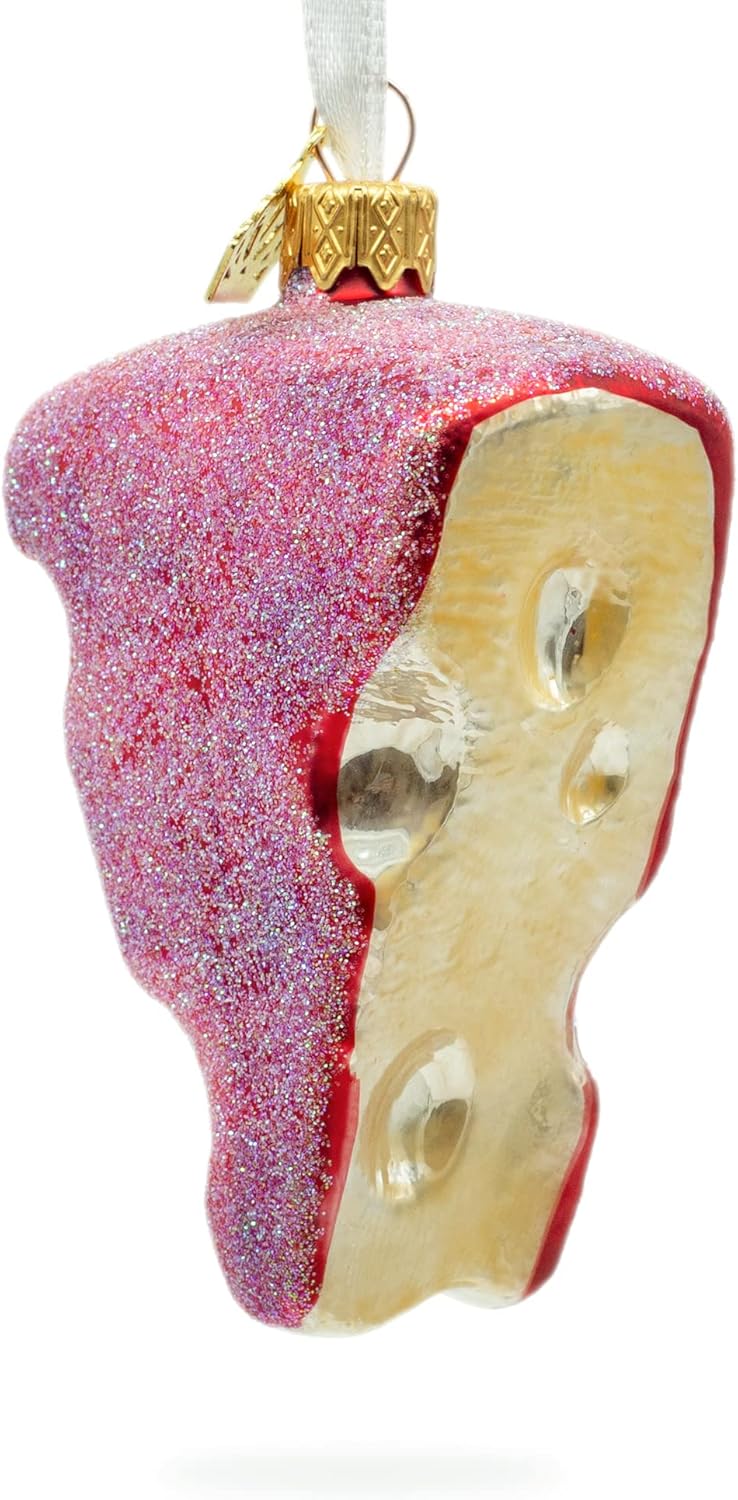 Cheese Slice Glass Christmas Ornament