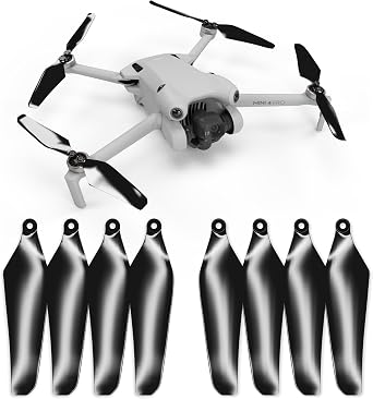 Master Airscrew Bundle - Super Stealth Propellers for DJI Mini 4 Pro & Mini 3 Pro - Black + Electric