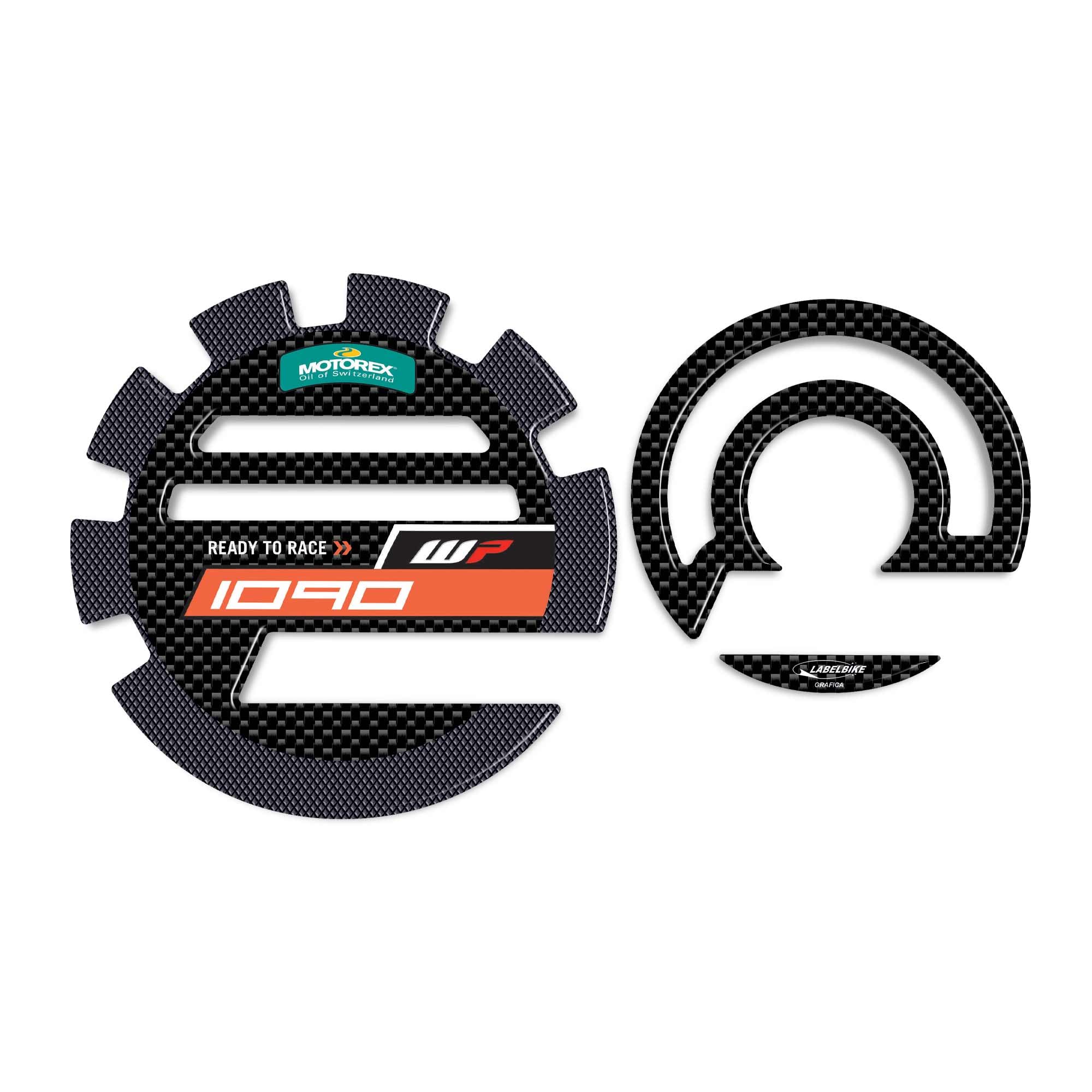ADESIVI COMPATIBILI CON KTM 1090 ADVENTURE R 2017 - 2019 - FORCELLONE POSTERIORE