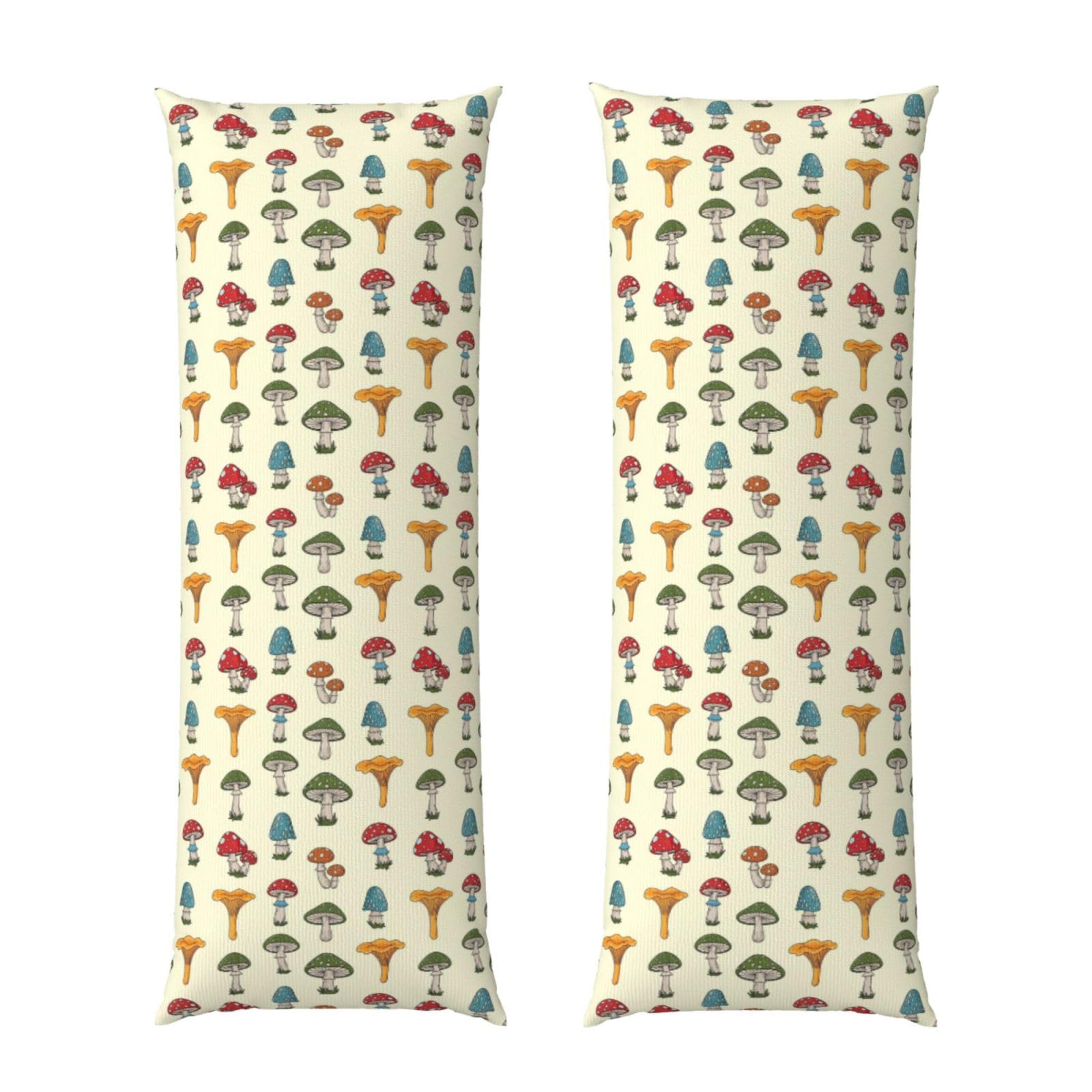 Long Pillow Cover 20x60 Inch, Female Ladies Legs Various Mushrooms, Premium Quality Body Pillowcase with Hidden Zipper, Soft Breathable for Men Women Bed Sofa