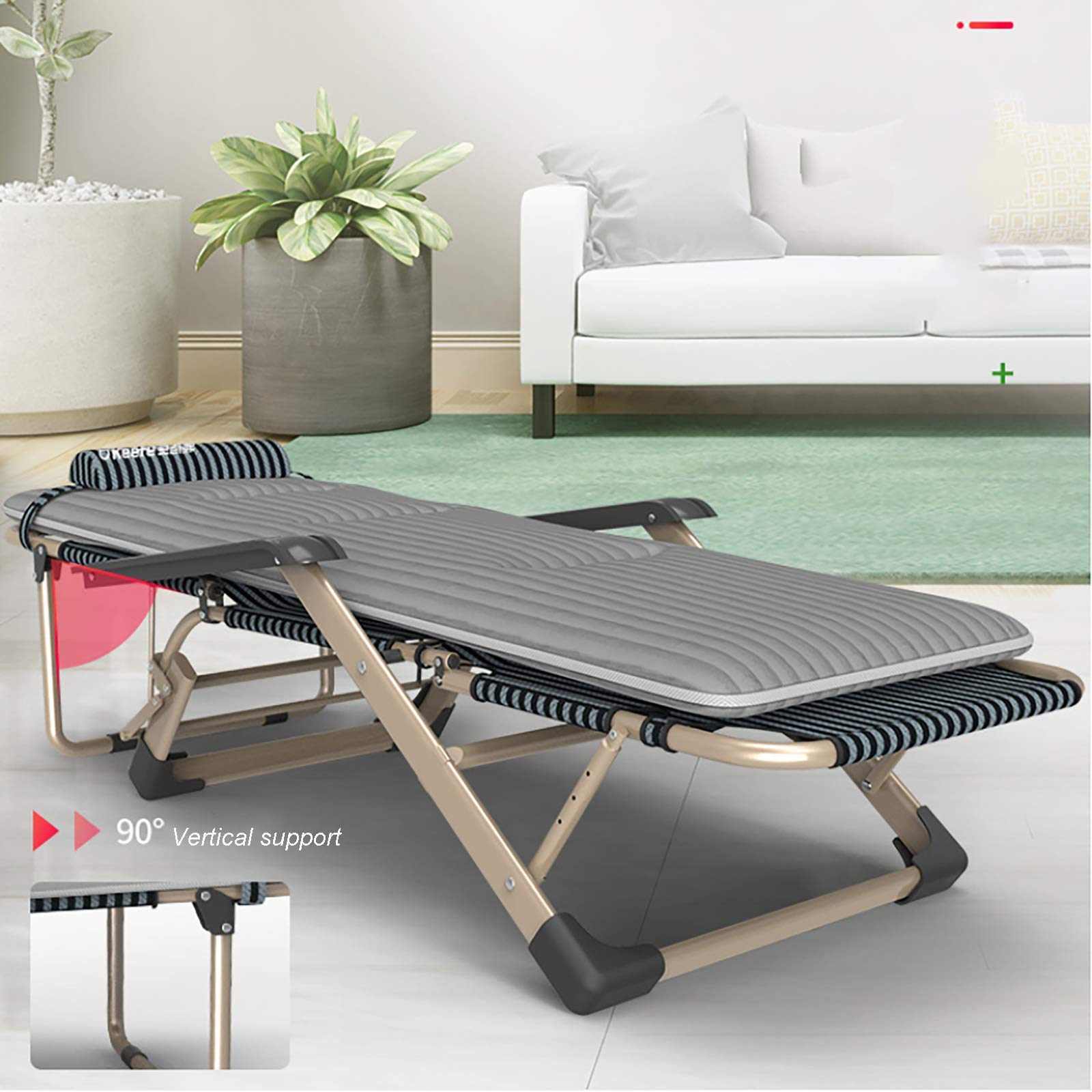 PIWINE Fauteuil inclinable Pliable, Chaise Longue zéro gravité, Chaise Longue d'extérieur, lit de Camping Pliable réglable avec Coussin inclinable pour Plage, Piscine extérieure, terrasse, terrasse,