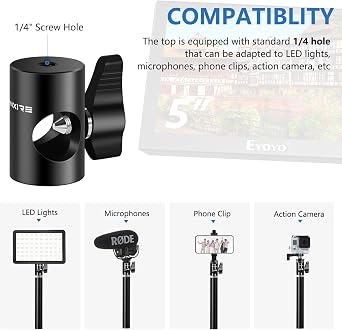 Light Stand Mount Adapter with 1/4 Screw Hole, 16mm Rapid Adapter Converts Fits for Studio Monitor Stand, Camera Mount, Photo Studio Photography Light Stand