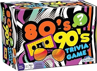 Outset Media - 80's 90's Trivia - Includes 220 Cards with Over 1200 Fun Questions and Answers - Ages 12+