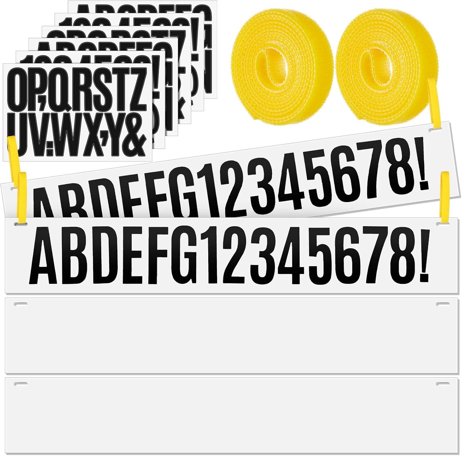 Colingmill 4 Pcs Registration Sticker Plastic Plate with 18 Sheets Boat Registration Numbers and Letters Decal Stickers 1/10" Thick No Deformation Blank Board for Inflatable Dinghy