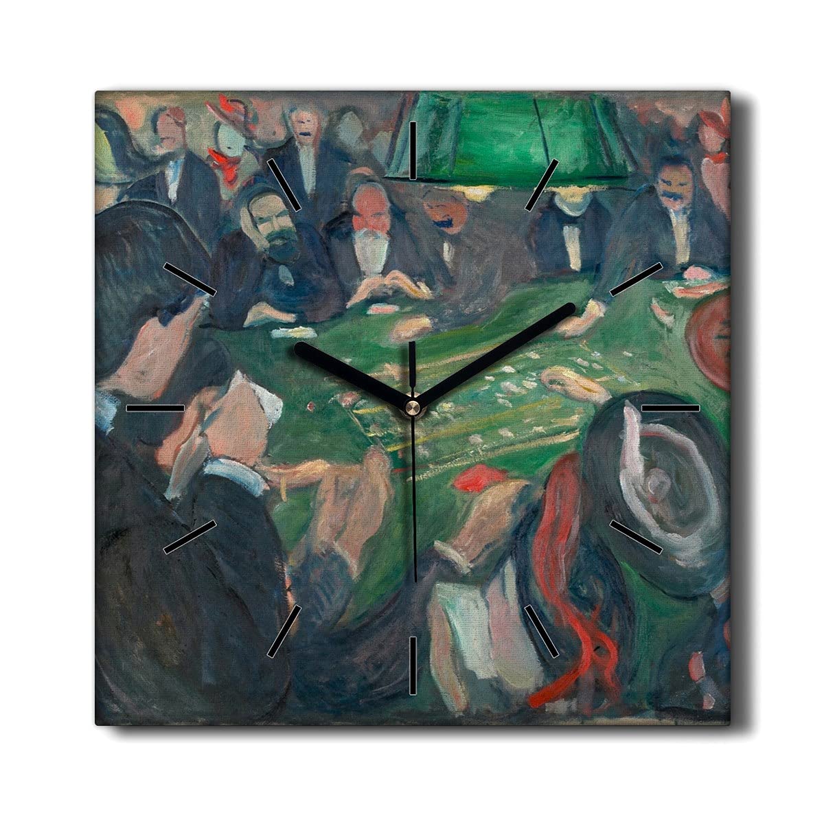 Horloge sur toile 30x30cm Edvard Munch Roulette pendule murale