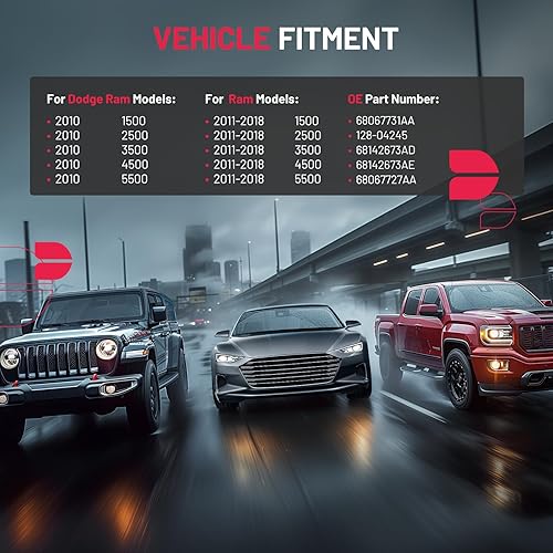 Miniatura 3 de BDFHYK 68067731AA Espejo inferior izquierdo compatible con Dodge Ram 1500 2500 3500 4500 5500 Ram 2010-2018 con soporte de montaje trasero