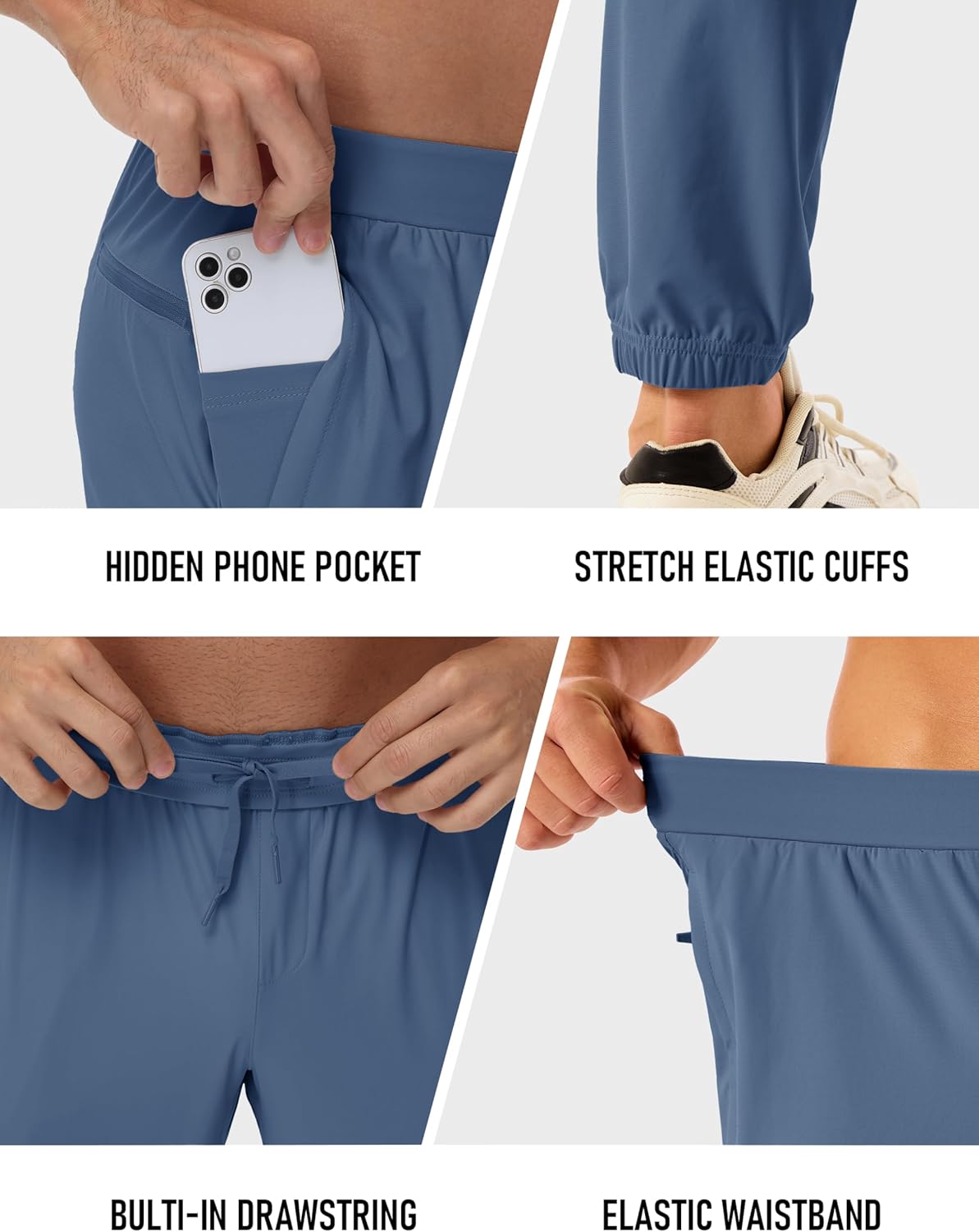 MAGCOMSEN Men's Golf Pants Stretch Joggers with Zipper Pockets Work Casual Slack for Men
