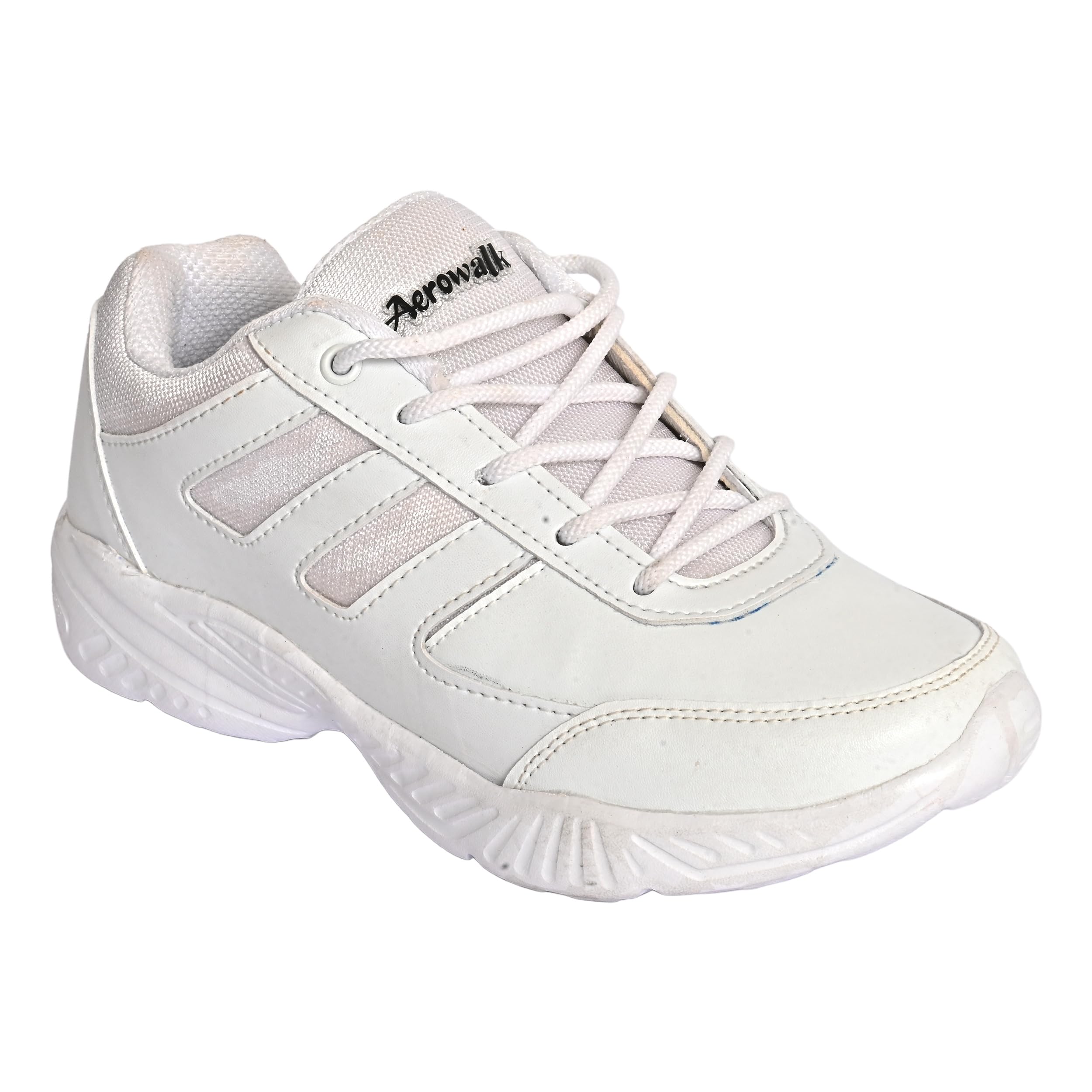 AEROWALK Cushioned Insole with Lightweight EVA Sole & Anti-Skid Technology Lace-Up School Shoes for Boys (SS02) White (B0D2J74QTH) Amazon Price History, Amazon Price Tracker