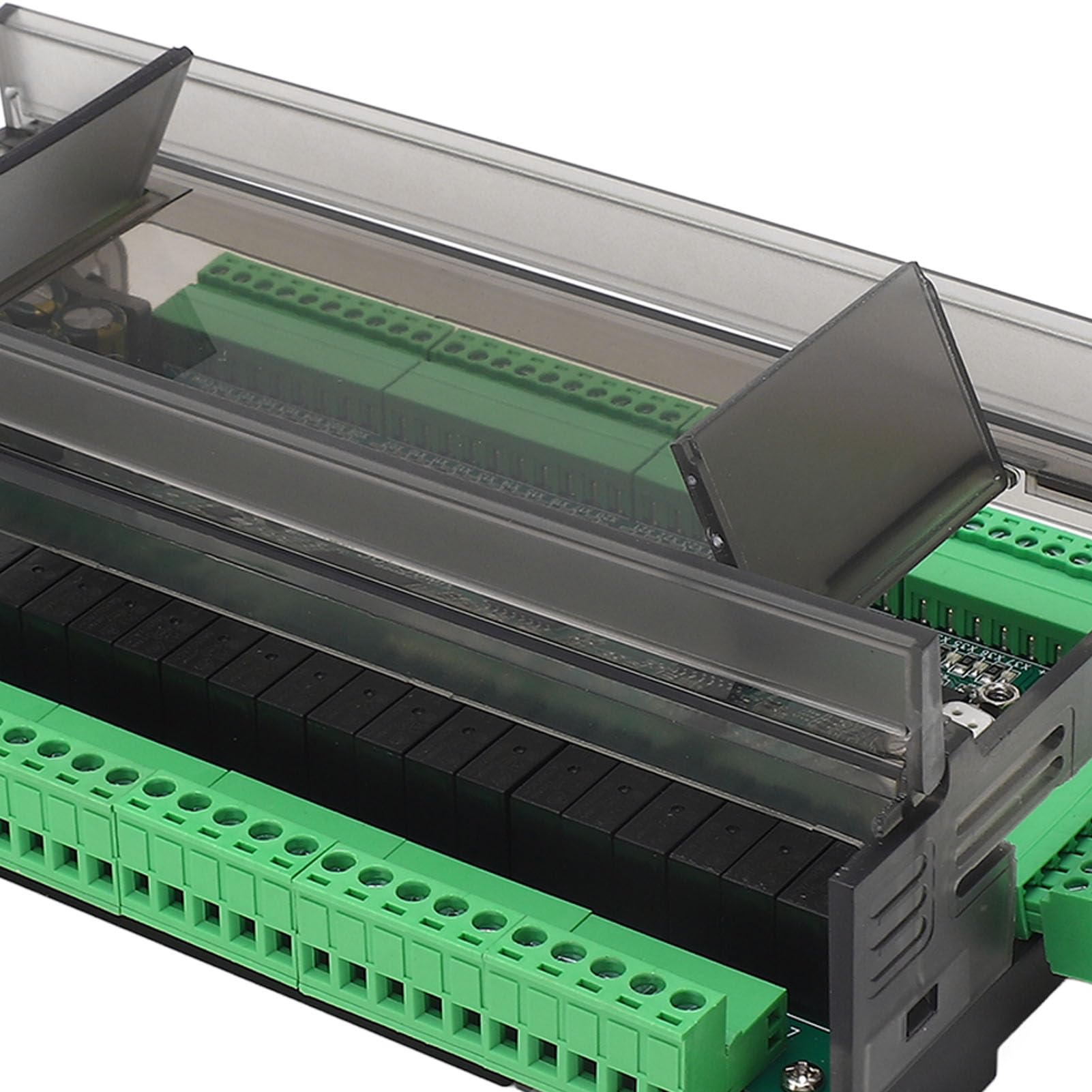 Controlador PLC industrial SustVita DC 24V, módulo controlador lógico FX3U 56MR con 32 entradas 24 salidas, memoria de 8000 pasos, admite texto y pantalla táctil