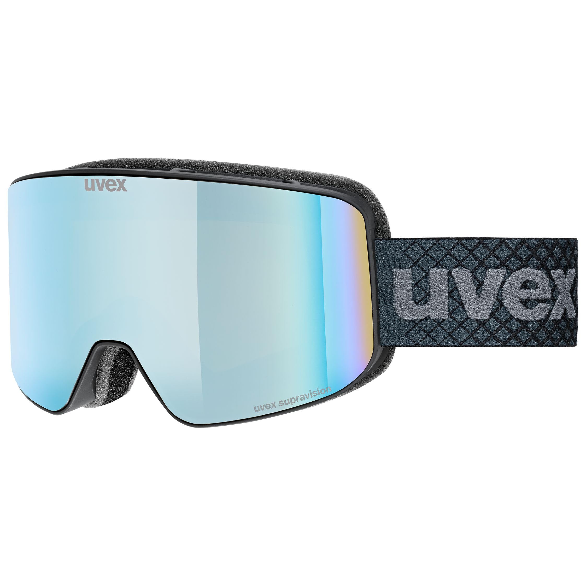 Uvex Pyrit Fm - Ski Goggles For Adults - Filter Category 2 - Contrast Enhancing - Black Matt Dl/Saphir-Cles2