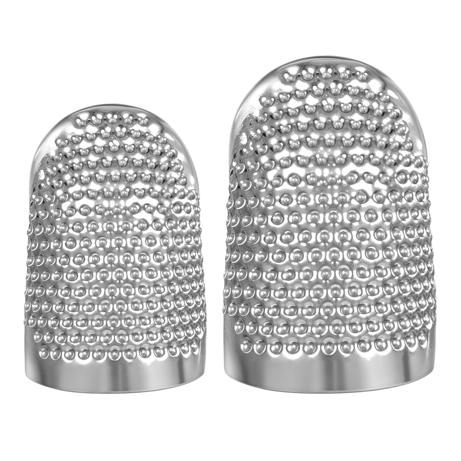 Photo 1 of 2 PCS Metal Sewing Thimble, Adjustable Ring Thimble for Finger Protector, Sewing Thimbles for Hand Embroidery, 2 Sizes