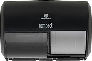 GP PRO Full Coreless Commercial Toilet Paper Dispenser - Black, 2-Roll Capacity