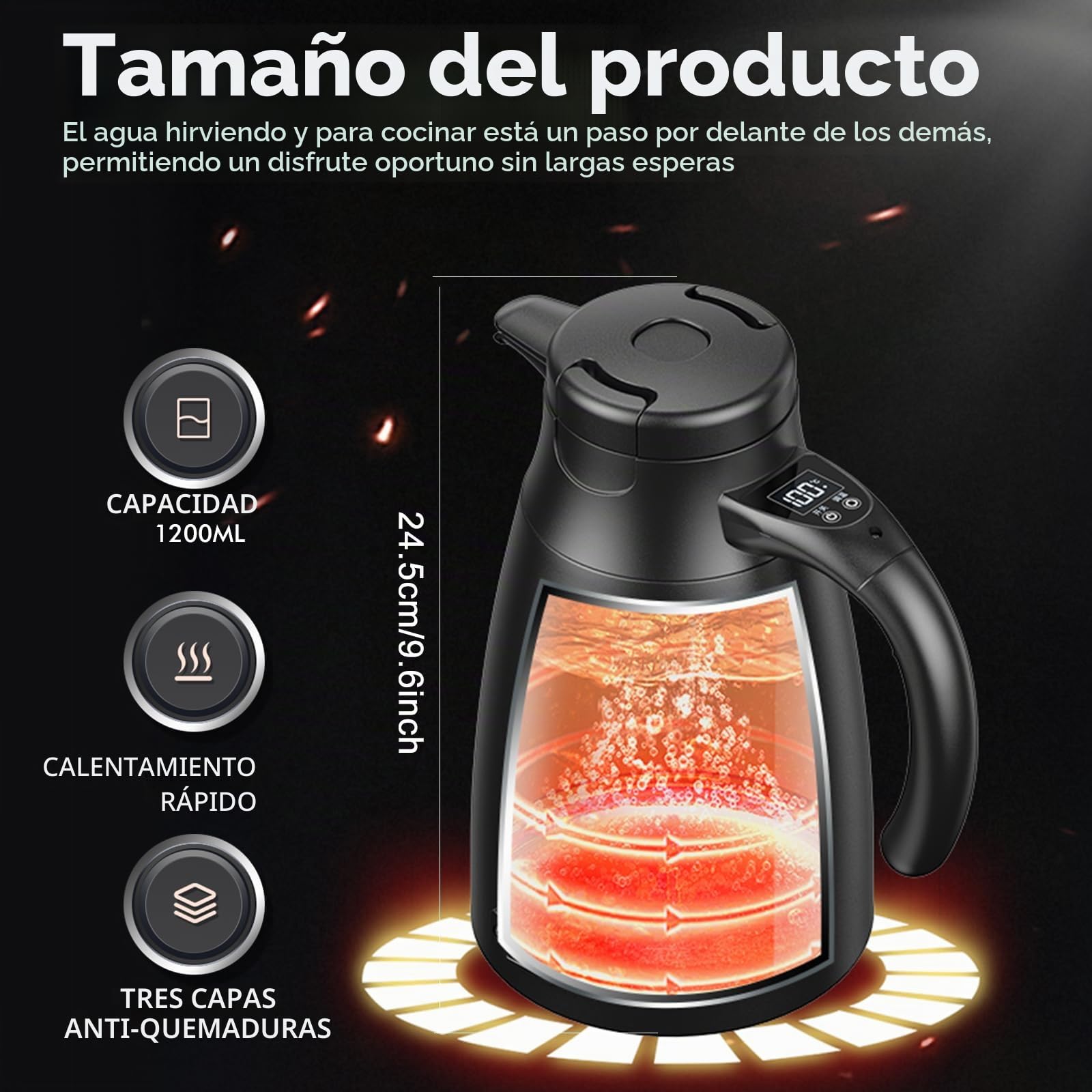 Hervidor eléctrico para coche, 12 V-24 V, 1,2 L, acero inoxidable con encendedor de cigarrillos de 12/24 V, para agua caliente, café, té, camión, viajes, camping