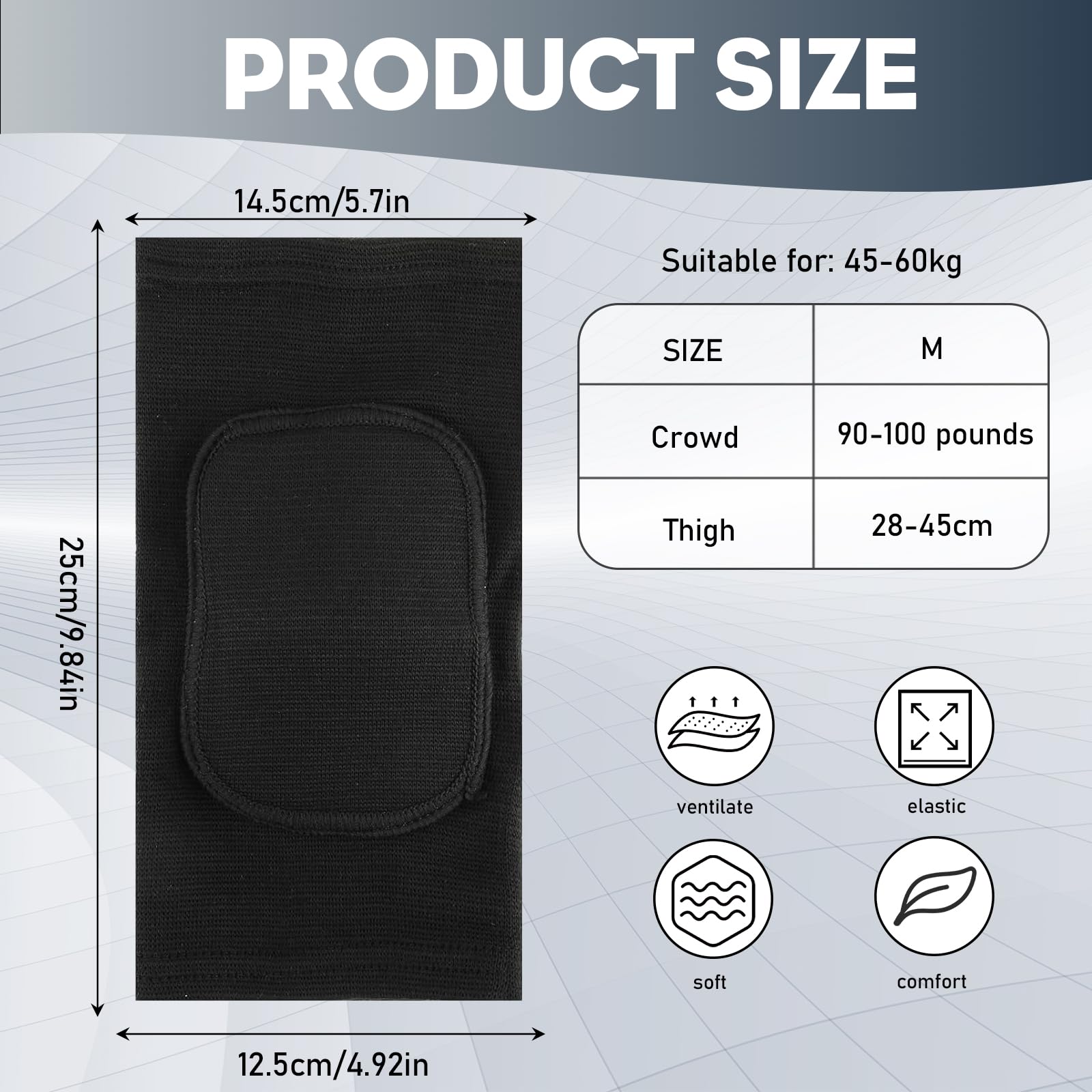 1 Paio Ginocchiere Sportive,Unisex Ginocchiere Pallavolo Danza Morbide Protezione Ginocchio Sostegno Manica Elastica Yoga Ginocchiere Palestra,per Bici Calcio Basket Ginnastica Ritmica(M)