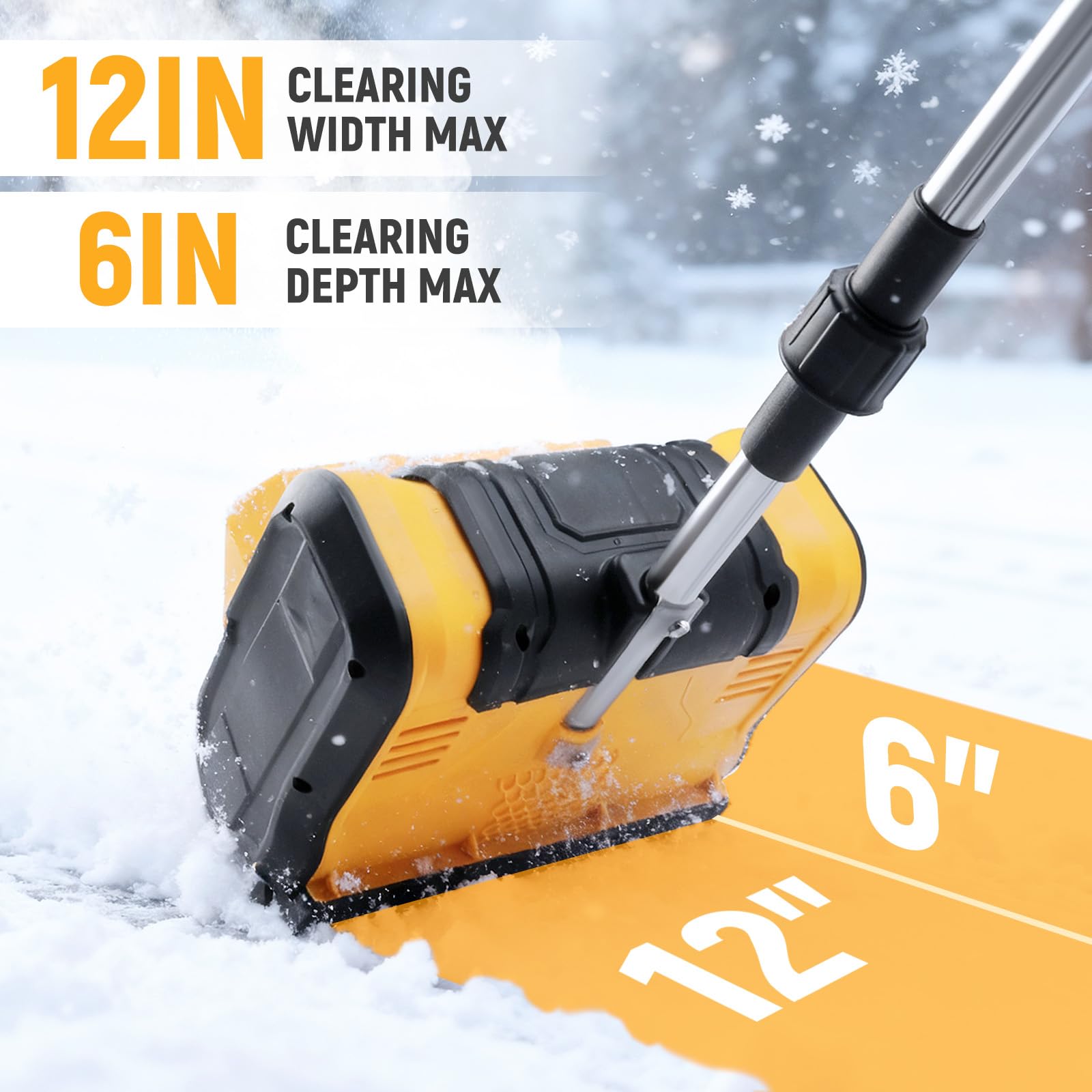 Akku Schneefräse 21V mit 2X 5C Akkus Ladegerät Arbeitsbreite 30 cm, Auswurfweite 6-8 m, Max. Schneehöhe 10 cm, 45°Verstellbarer Auswurfkanal Elektrische Schneeschieber