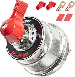 High Current Battery Disconnect Switch 300A, 12-24V Master Battery Power Cut Isolator Kill Switch with Face Plate for Car, Vehicle, RV and Marine Boat