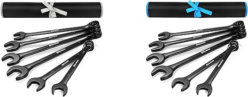 DURATECH Juego de llaves combinadas jumbo, SAE (1-38 a 2 pulgadas) y juego de llaves combinadas jumbo, métricas (1.378-1.969 in), con bolsa