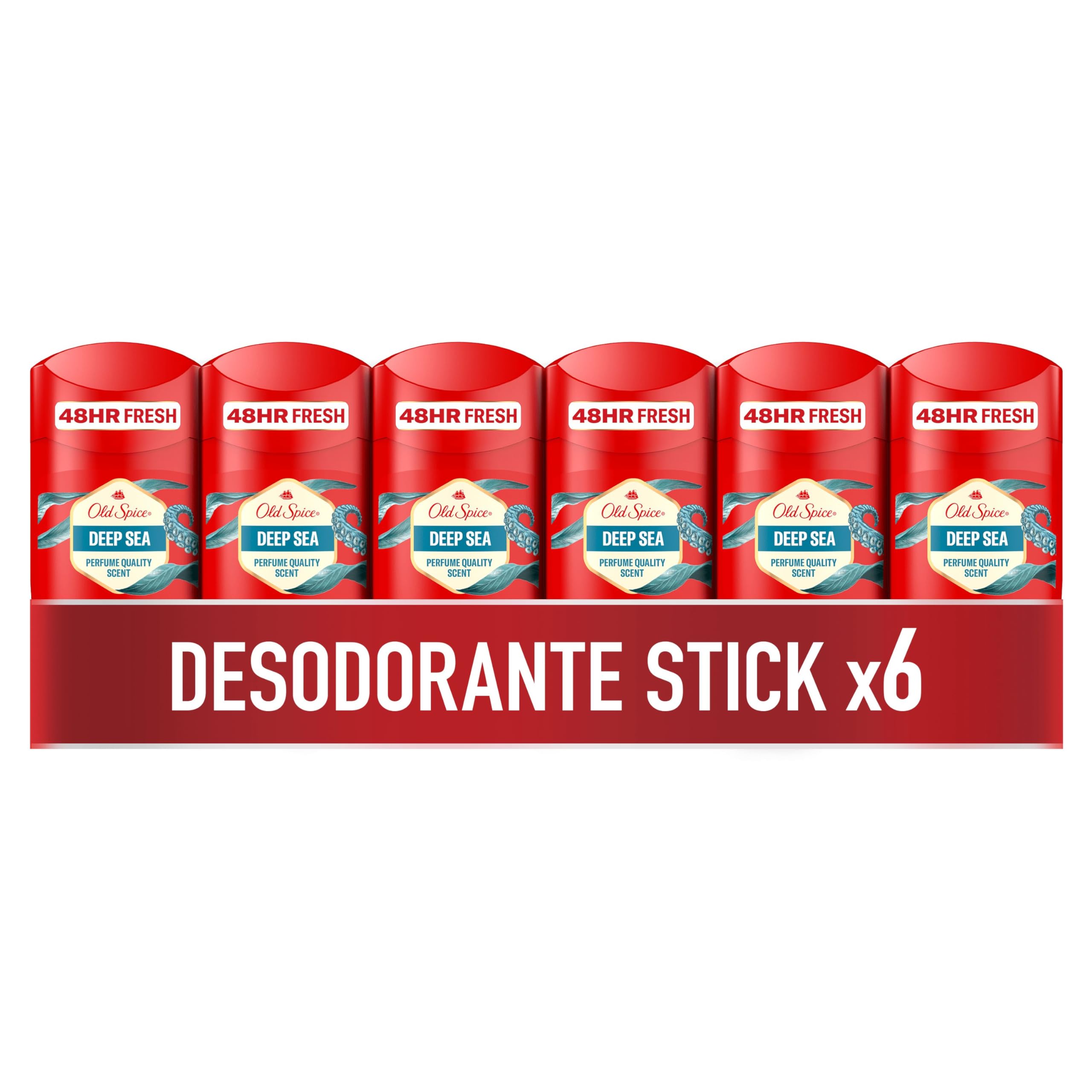 Old Spice Deep Sea Desodorante en Barra para Hombre Sin Aluminio, 6x50ml en oferta en Amazon