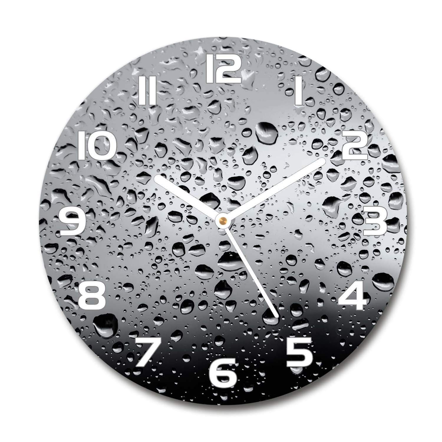 Horloge en verre silencieuse Tulup pour éliminer le tic-tac du salon avec cadran rond 30cm