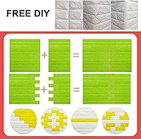 Vista 5 de Melairya Paneles de pared 3D para decoración de paredes interiores, paneles de pared con textura de espuma 3D, 20 piezas de papel tapiz autoadhesivo