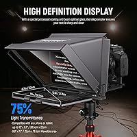 Vista 2 de NEEWER Teleprompter de aluminio X12 con control remoto RT-110 (conectado a través de Bluetooth en la aplicación NEEWER Teleprompter) y funda