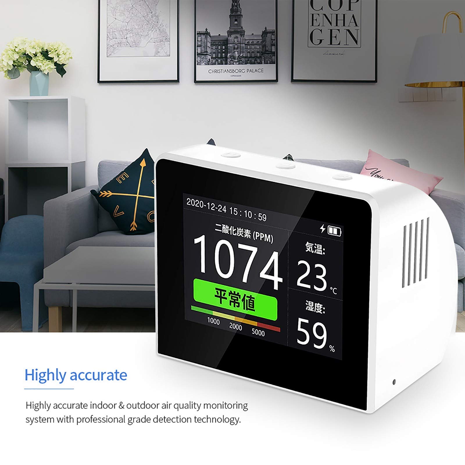 Amazon.co.jp: fengquanio 日本製 温度/湿度/TVOC/HCHO/CO2 5 in 1空気