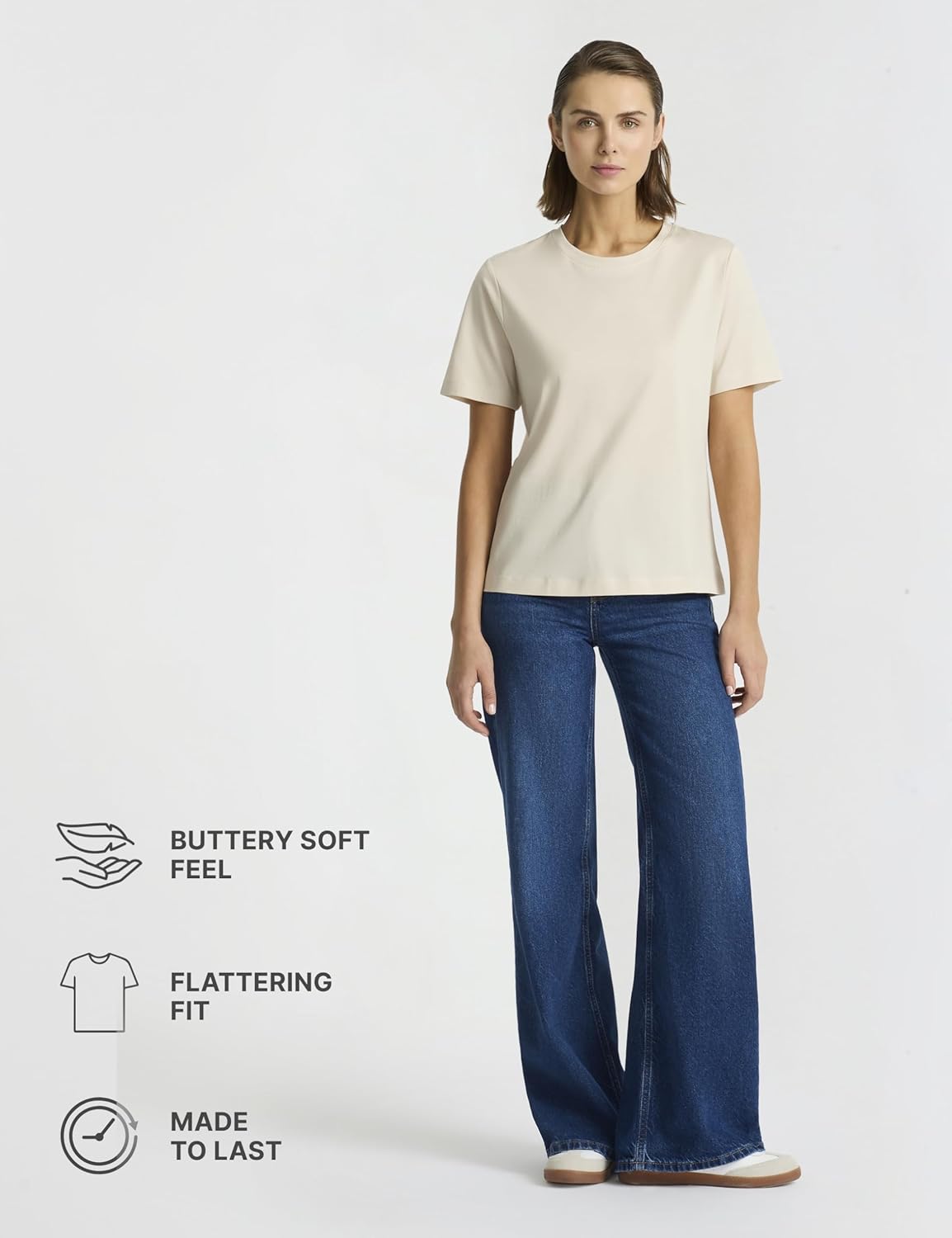 Women’s Supima® Mercerised Cotton T-Shirt – USA-Grown Cotton, Luxury Finish, Crew Neck, Short Sleeve, Flattering Fit - Image 6