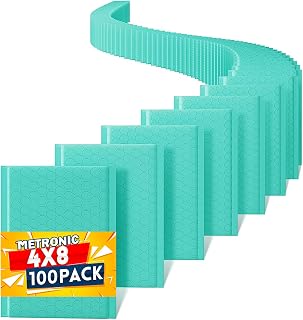 Metronic Teal Bubble Mailers 4x8 Inch 100 Pack Self-Seal Padded Envelopes | Usable Size 4x7" Waterproof Cushioning Bubble Mailer for Mailing, Shipping, Packaging, Small Items Business Supplies Bulk#000