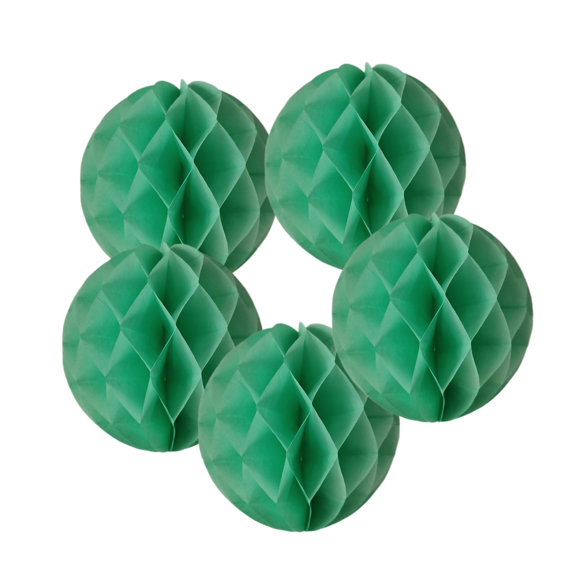 Honeycomb Balls 5Pieces Tissue Paper Flower Ball 4" 6" 8" 10" 12" for Wedding Birthday Party Decorations (Mint Green, 5Pieces- 4" (10cm))