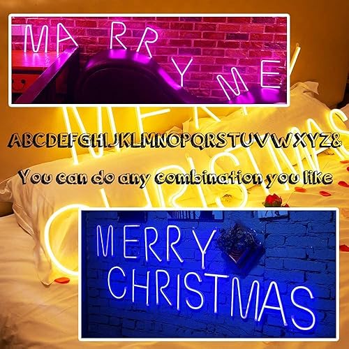 Miniatura 4 de Letra LED de neón letrero de letras de marquesina funciona con pilas USB para luz nocturna lámpara brillante palabras para el hogar hotel decoración