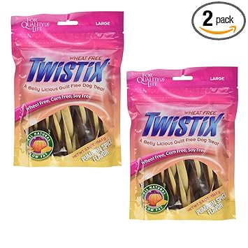 Twistix Pumpkin Spice Dog Treats, Large, 156 Gram (Pack of 2)