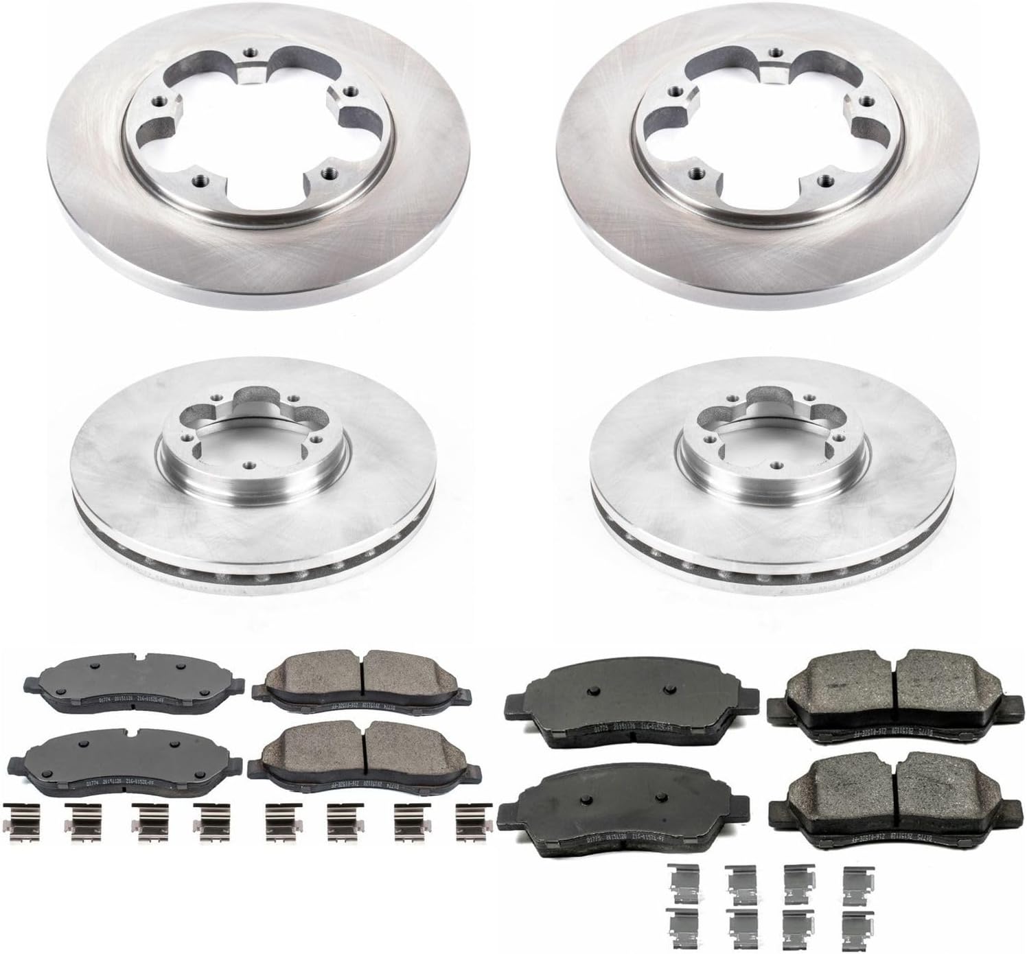 PowerStop Front and Rear Brake Kit For Ford Transit-150 2015-19 |Transit-250 2015-19 |Transit-350 2015-19 - Disc Rotors & Ceramic Brake Pads Replacement, KOE7235