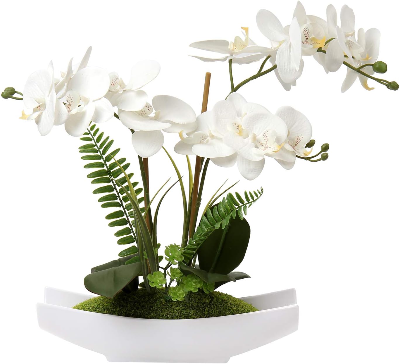 SSZMDLB Under $5 Artificial Orchid Plant, Silk Phalaenopsis Flower In Pot, Lifelike Centerpiece For Home Office Wedding Decor - View #2