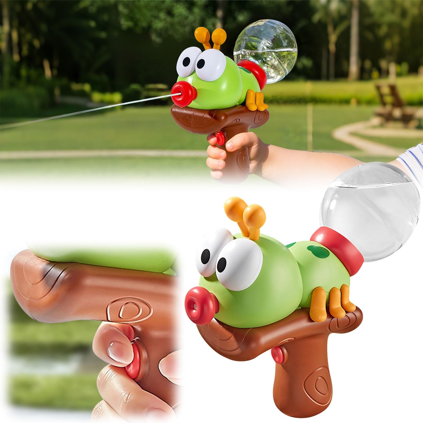 2026 New Glowing Rainbow LED Water Blaster, High Pressure Pull-Out Water Spay, LED Water Blaster with Colorful Lights, for Outdoor Backyard Beach Lake Park Camping Swimming Pool (Ant-Green, 1 pc)