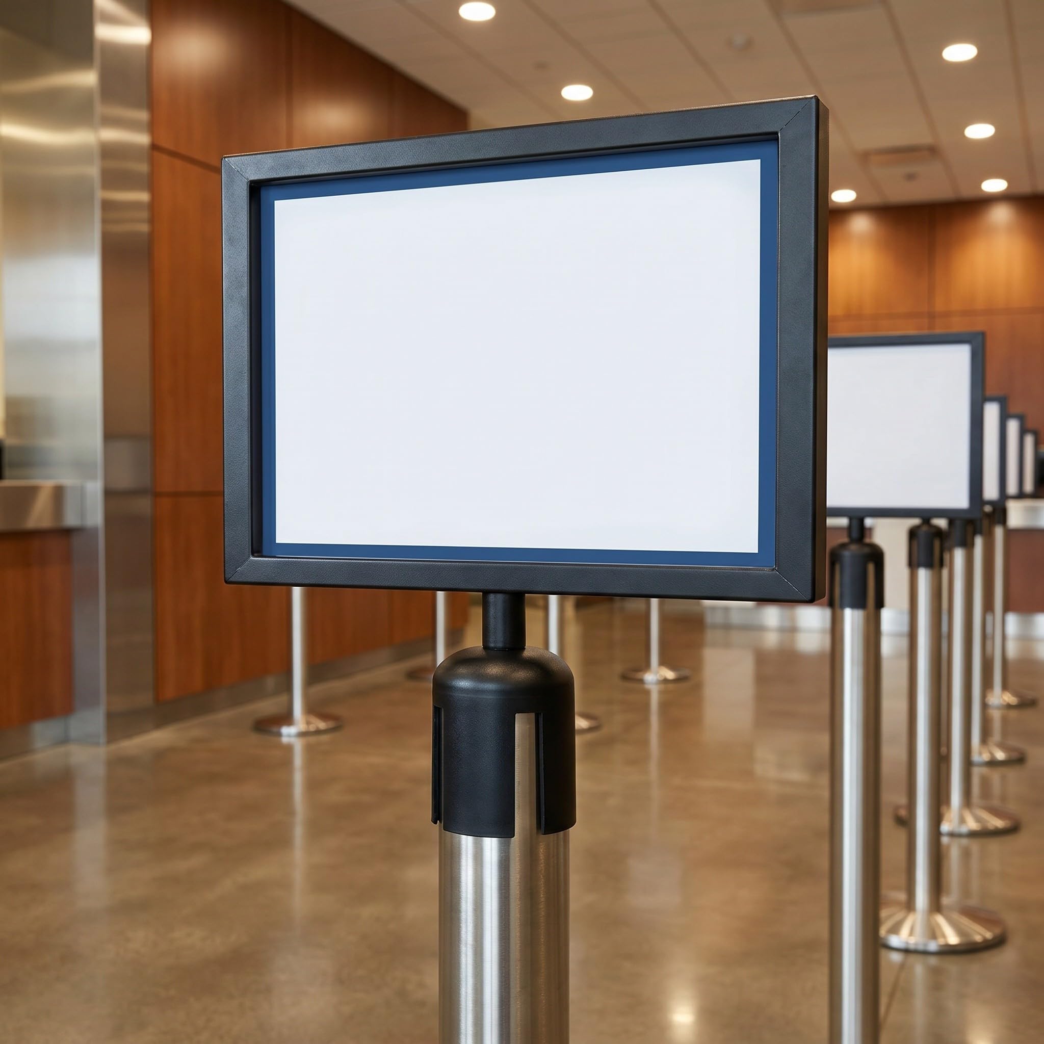 3 Piezas Señal de Barra para Control con Soporte para Cartel Soporte Guía para Aeropuerto Exhibidor Publicitario y Barrera de Seguridad Paquete de Unidades