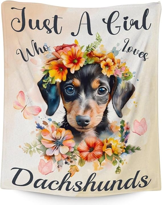 Dachshund Throw Blanket for Women - 60x80 Inches Twin Size - Soft Fluffy Cozy Blankets Gift - Colorful Cute Blanket Throws for Bed, Sofa, Winter