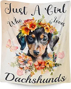 Dachshund Throw Blanket for Women - 60x80 Inches Twin Size - Soft Fluffy Cozy Blankets Gift - Colorful Cute Blanket Throws for Bed, Sofa, Winter