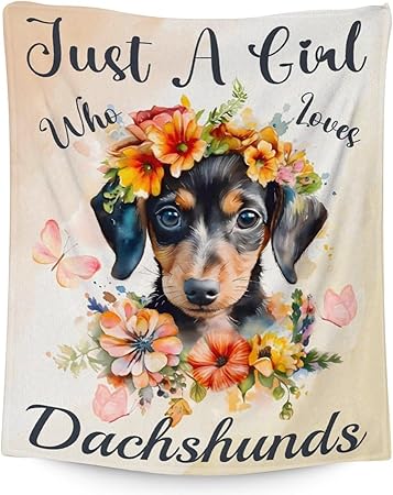 Dachshund Throw Blanket for Women - 60x80 Inches Twin Size - Soft Fluffy Cozy Blankets Gift - Colorful Cute Blanket Throws for Bed, Sofa, Winter