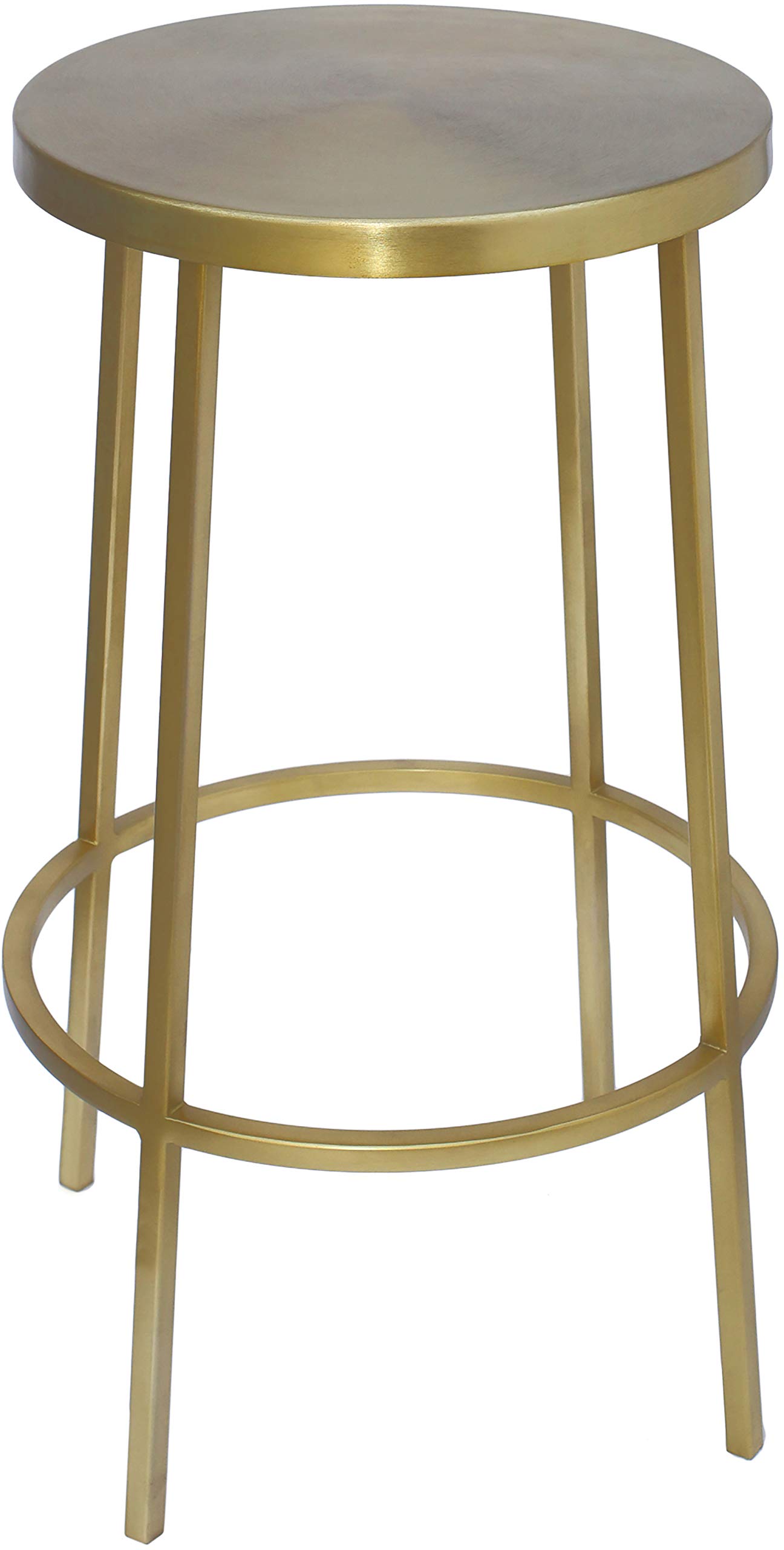 Meridian Furniture 949Gold Tyson Collection Modern | Contemporary Iron Stool, Brushed Gold Finish, Counter Height