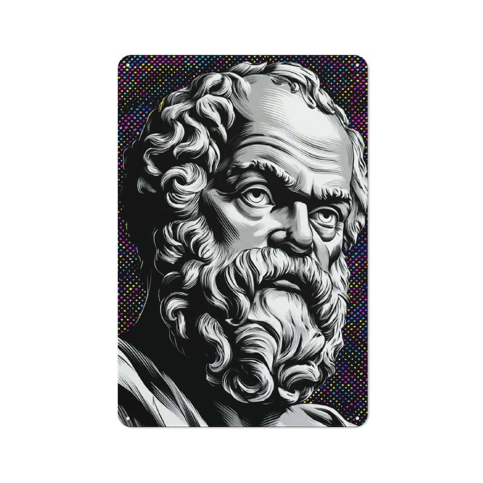 Junmoney Philosopher's Wisdom Timeless Insights -4 Vintage Metal Sign 30X20cm For Lounge Or Reading Corner, For Garage, Workshop And Man Cave Decoration