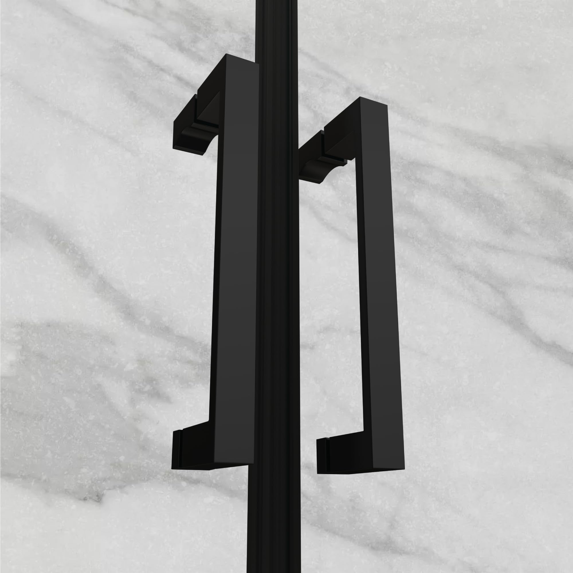 Puerta de Ducha Lara | Apertura Abatible, Cristal Seguridad 6mm, Negro Mate, Varias Medidas (negro mate, 74-77 | 195 cm)